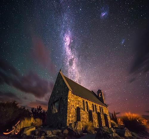 تصاویر پدیده شگفت انگیز ستاره باران در آسمان نیوزیلند